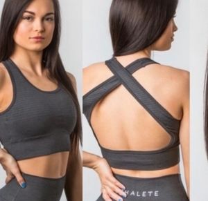 Gray alphalete sporta bra
